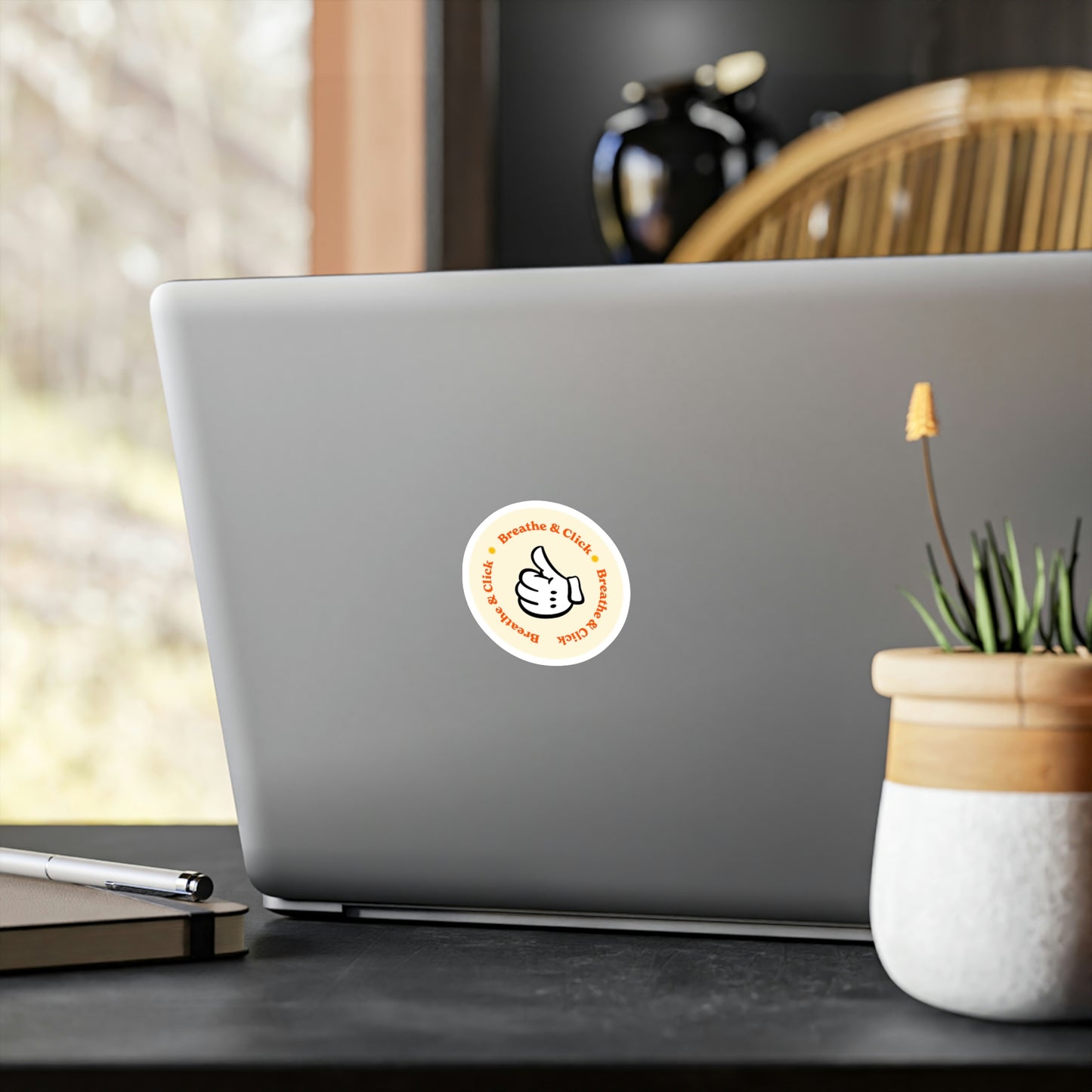 Film Photography Vinyl Sticker - 'Breathe & Click' - White