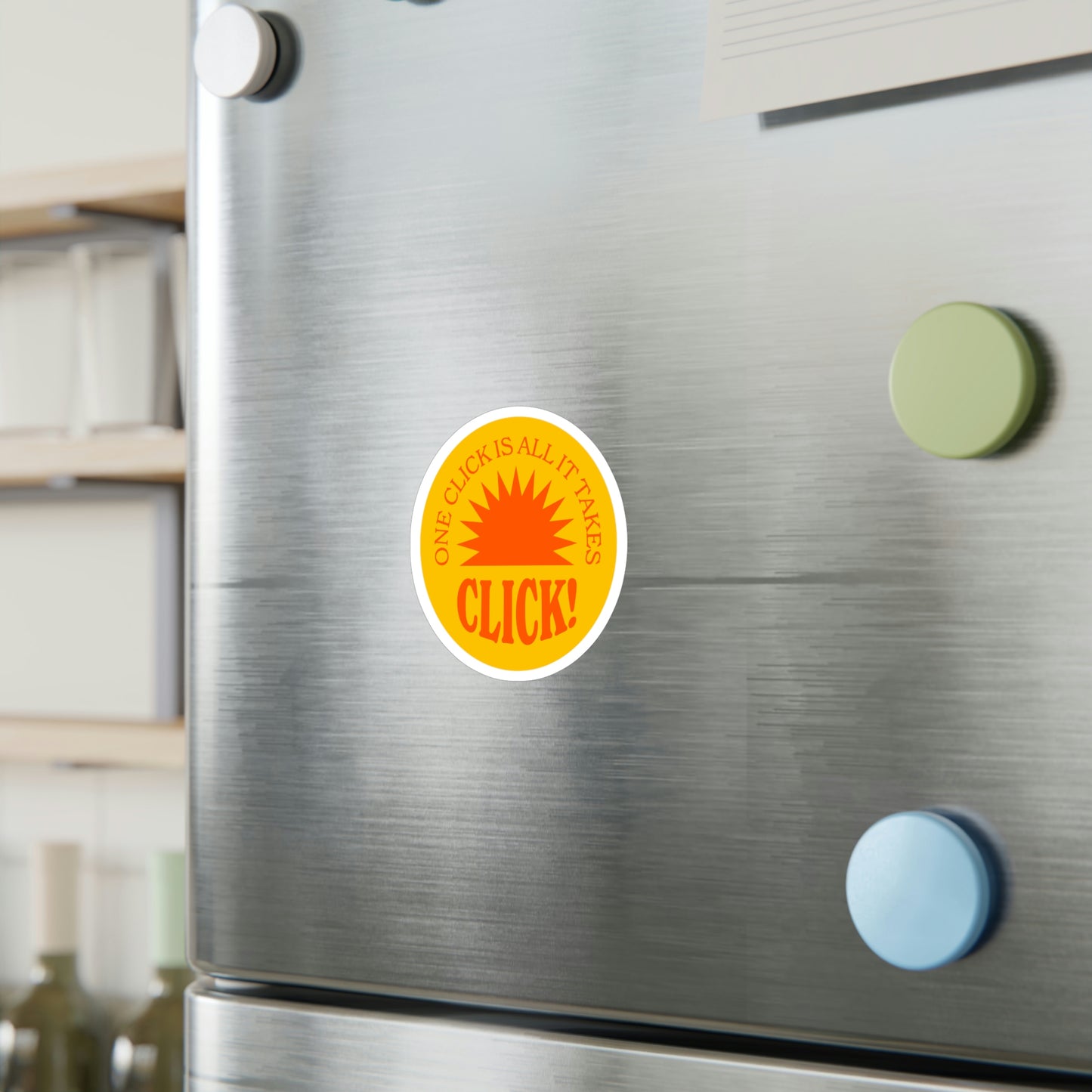 Film Photography Vinyl Sticker - 'One Click Is All It Takes' - Yellow