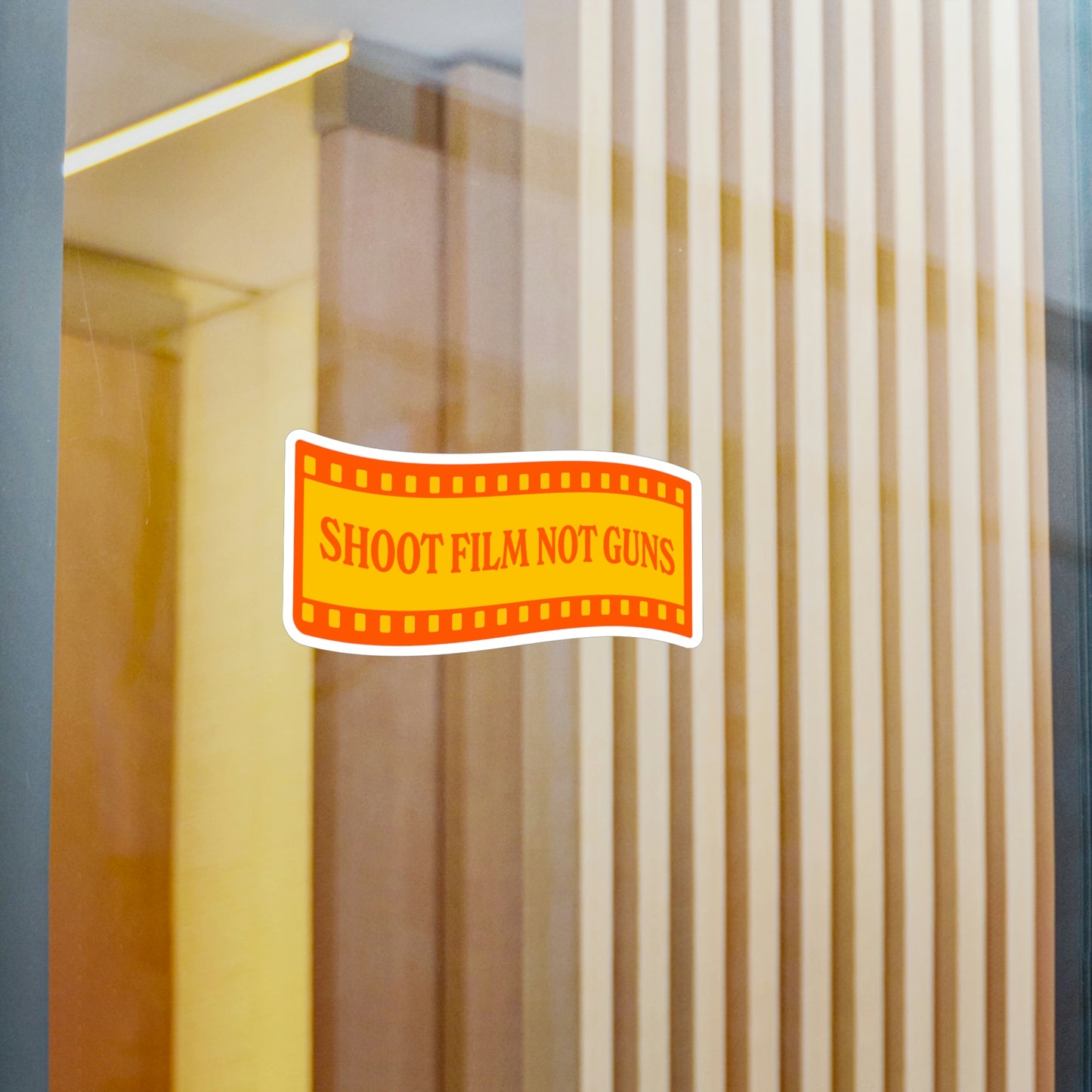 Film Photography Vinyl Sticker - 'Shoot Film Not Guns'