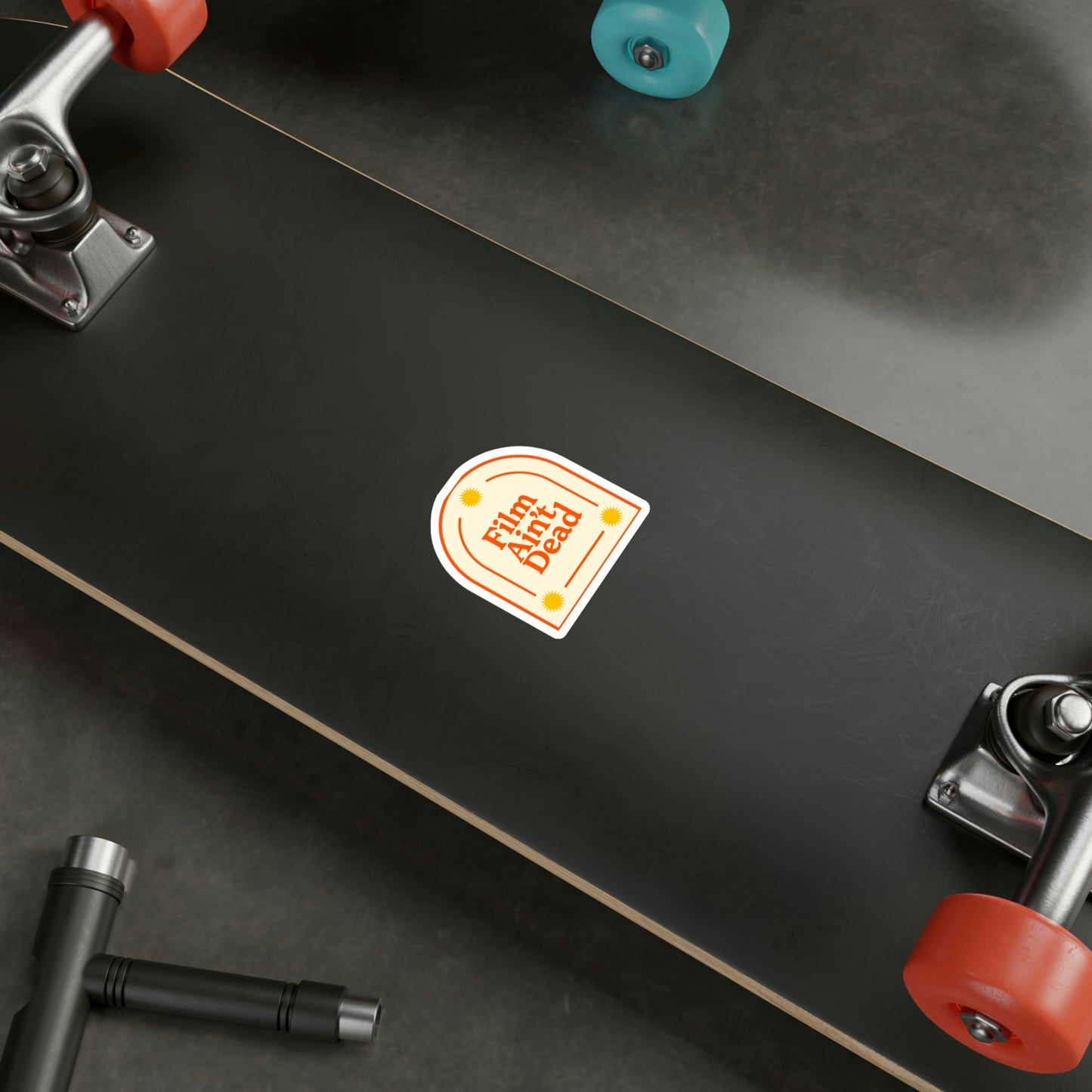 Film Photography Vinyl Sticker - 'Film Ain't Dead' - White