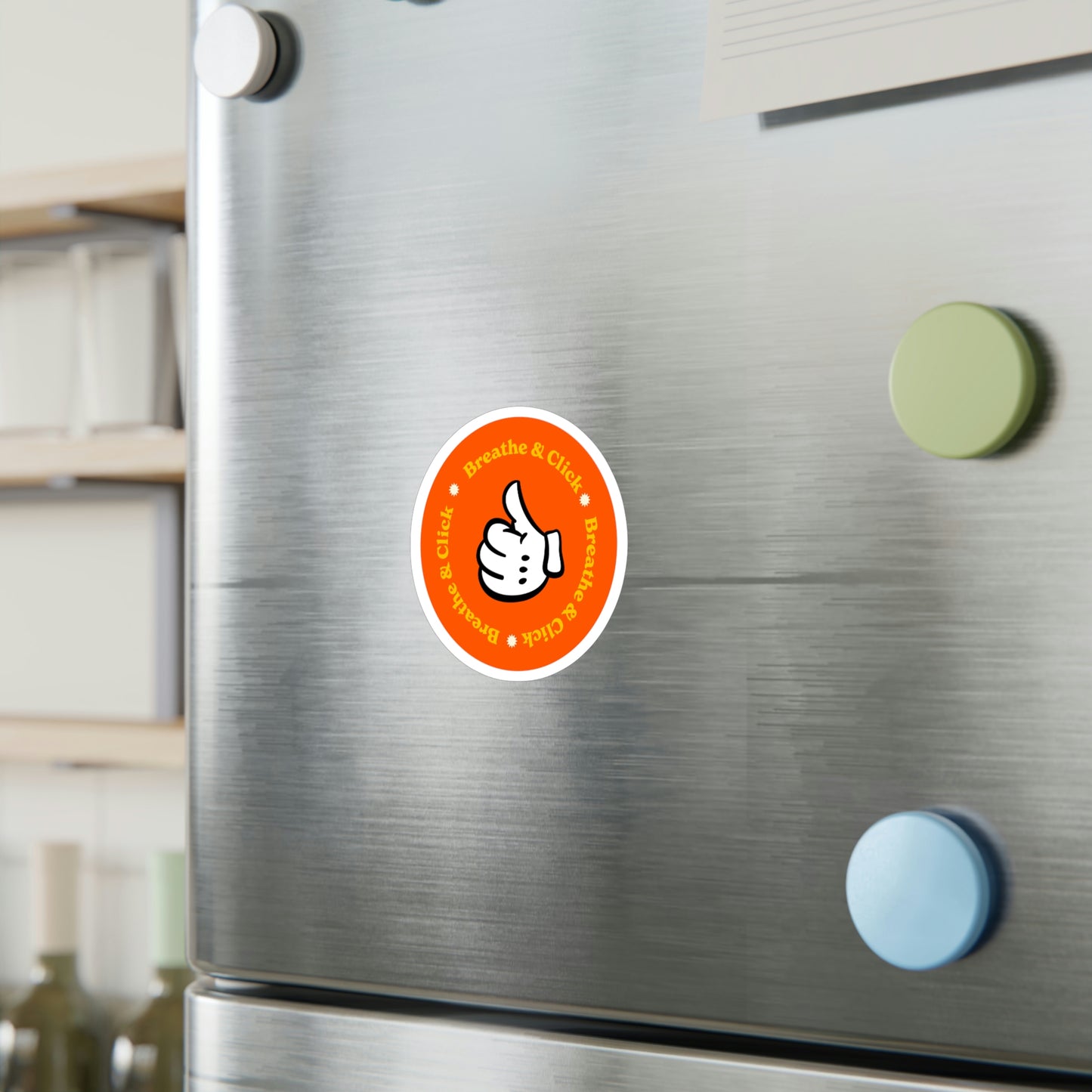 Film Photography Vinyl Sticker - 'Breathe & Click' - Orange