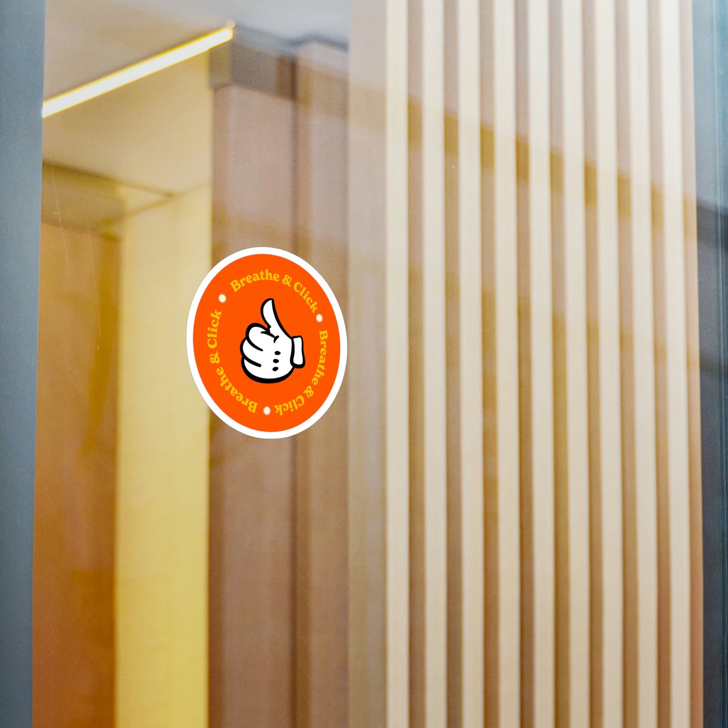Film Photography Vinyl Sticker - 'Breathe & Click' - Orange