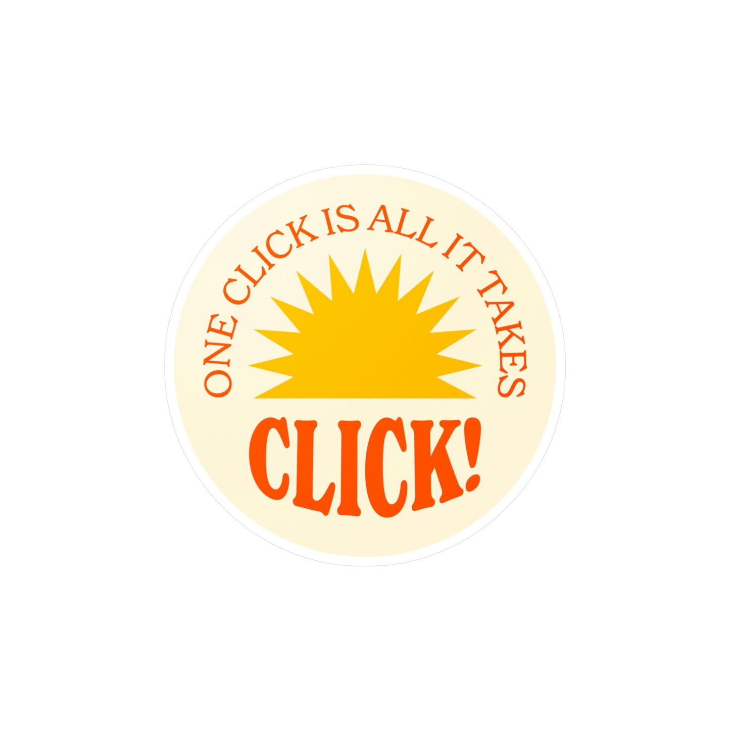 Film Photography Vinyl Sticker - 'One Click Is All It Takes' - White