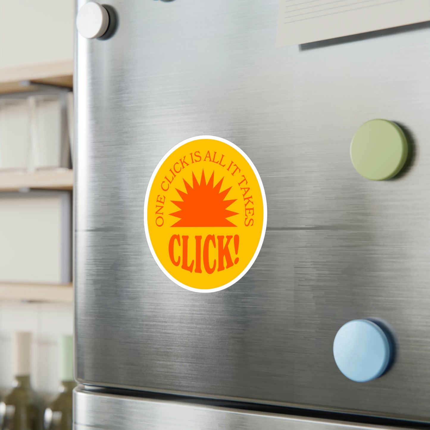 Film Photography Vinyl Sticker - 'One Click Is All It Takes' - Yellow