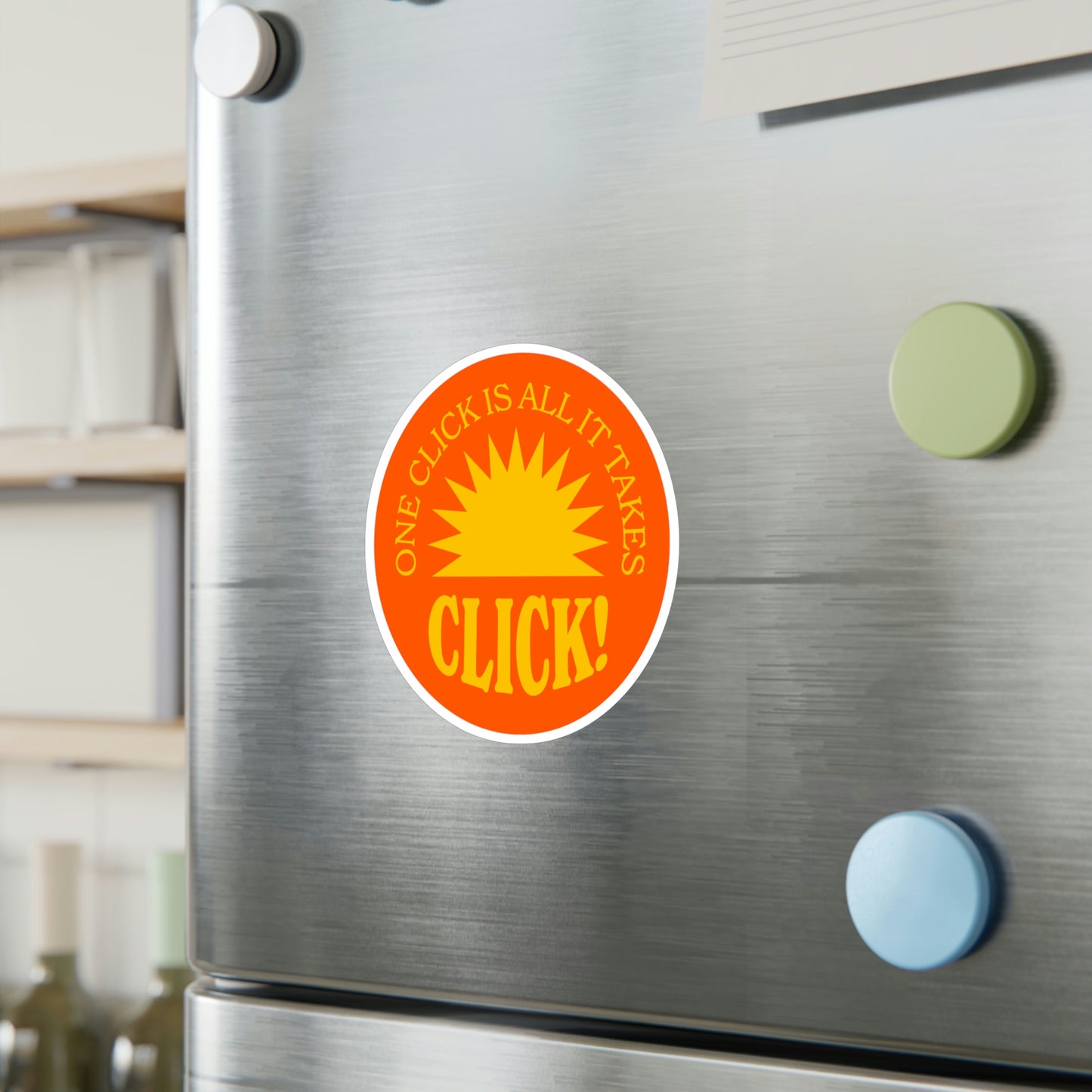 Film Photography Vinyl Sticker - 'One Click Is All It Takes' - Orange
