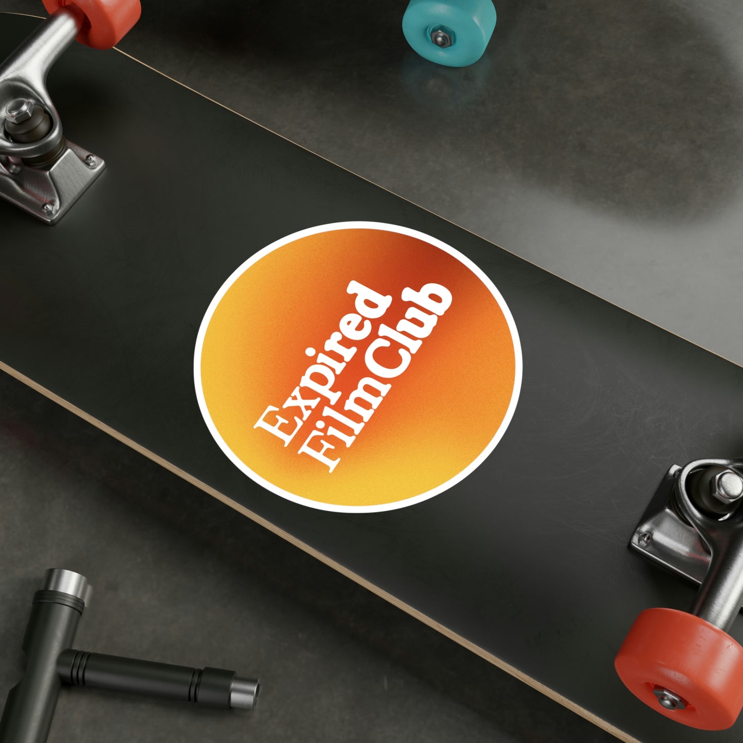 Film Photography Vinyl Sticker - Expired Film Club - Gradient White Logo