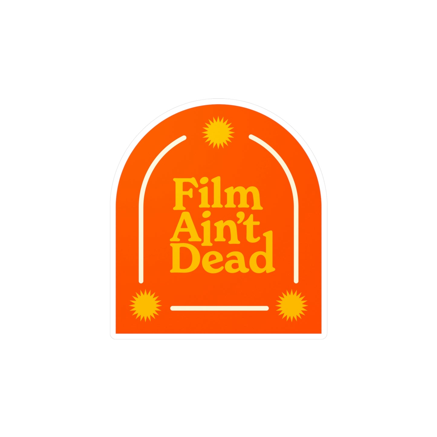 Film Photography Vinyl Sticker - 'Film Ain't Dead' - Orange