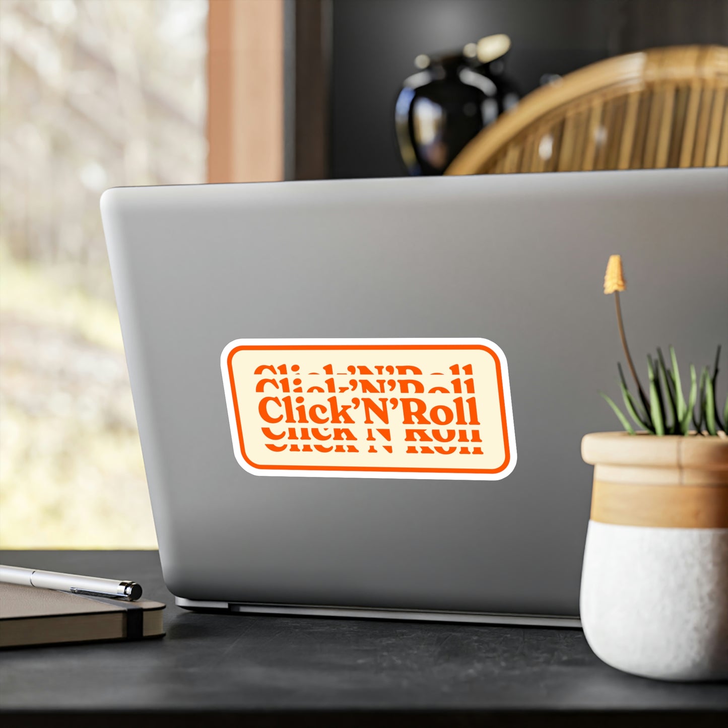 Film Photography Vinyl Sticker - 'Click 'N' Roll' - White