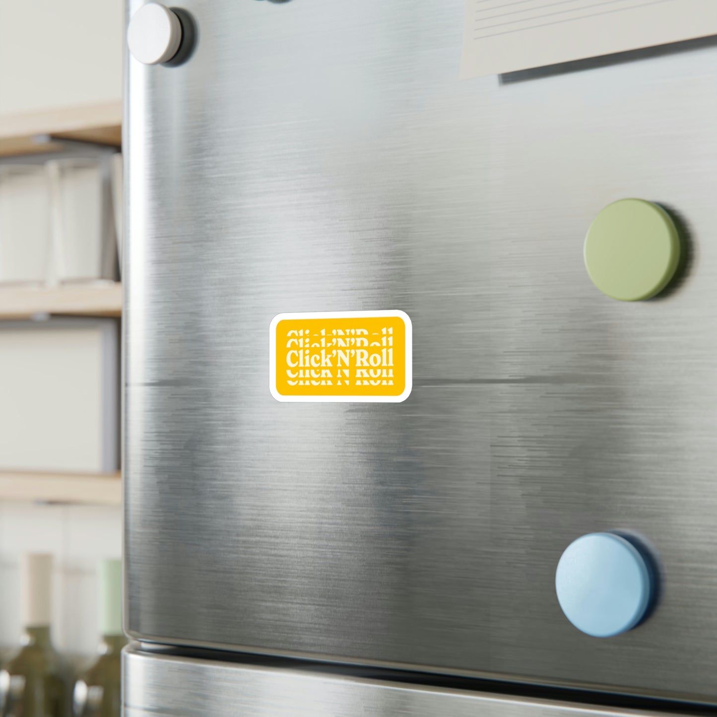 Film Photography Vinyl Sticker - 'Click 'N' Roll' - Yellow