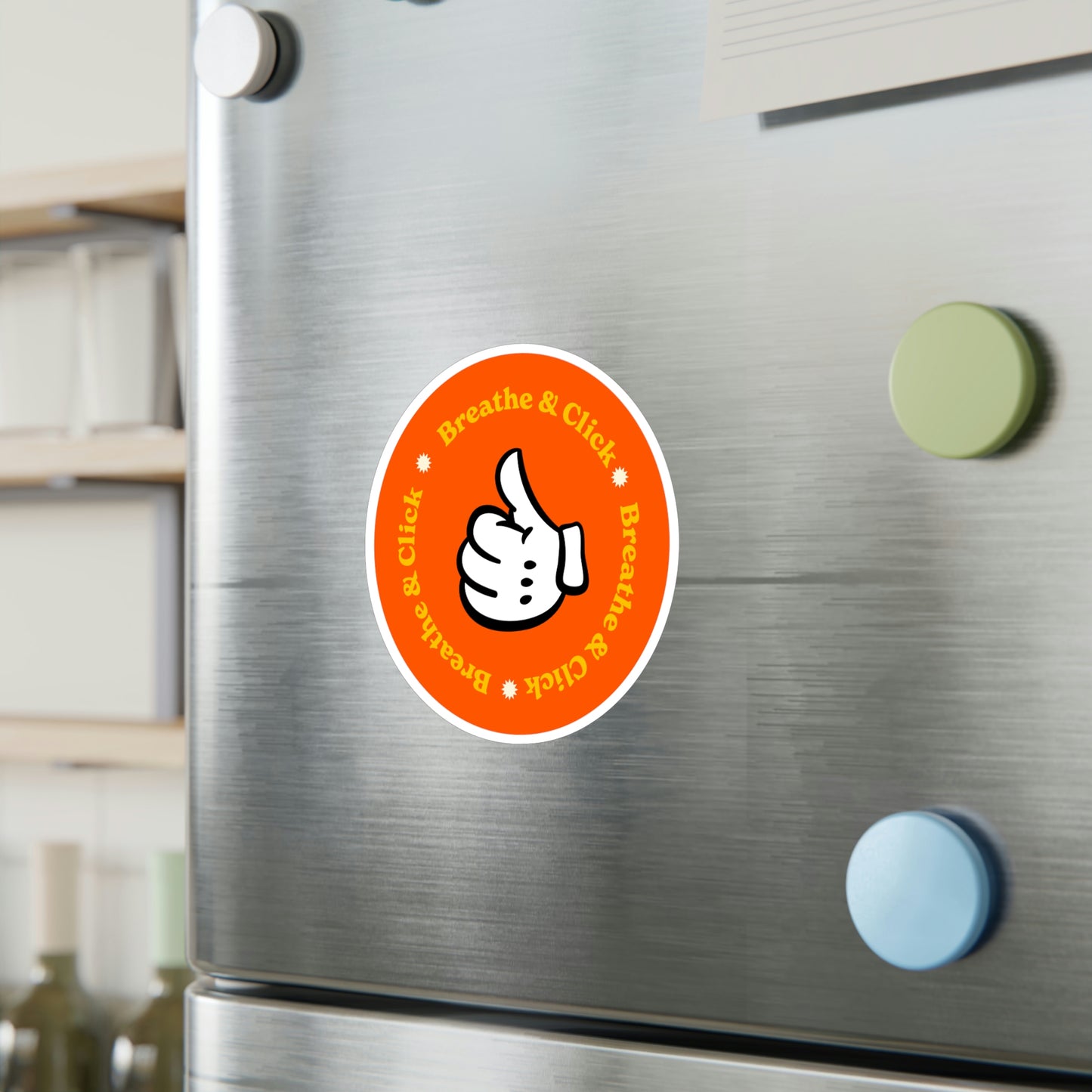 Film Photography Vinyl Sticker - 'Breathe & Click' - Orange