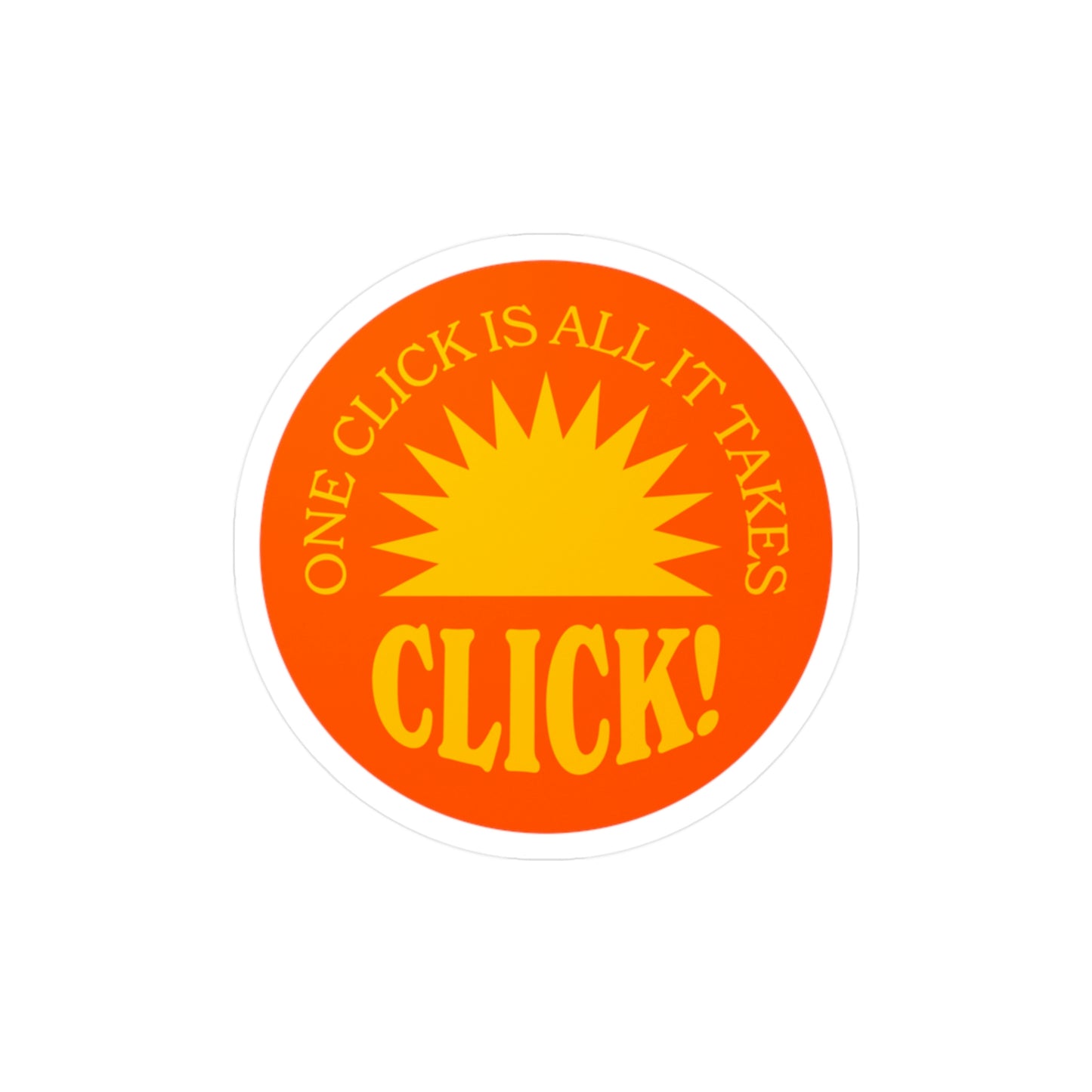 Film Photography Vinyl Sticker - 'One Click Is All It Takes' - Orange