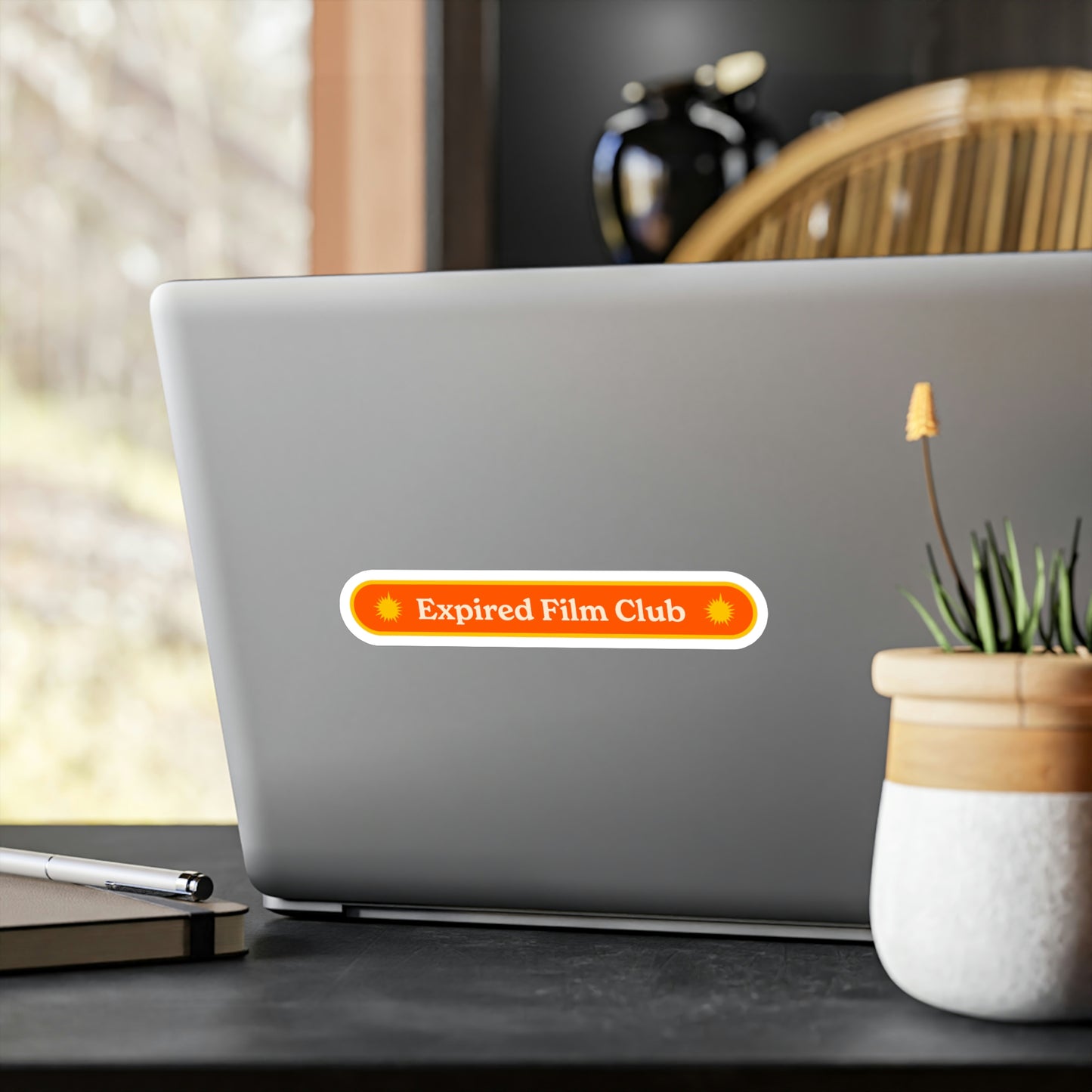 Film Photography Vinyl Sticker - Expired Film Club Vintage Nameplate - Orange