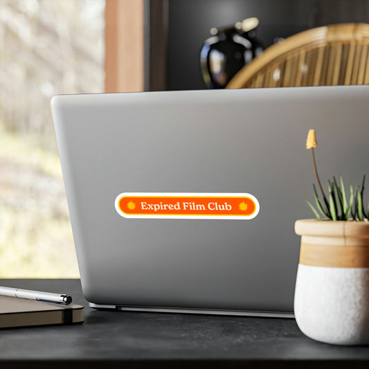 Film Photography Vinyl Sticker - Expired Film Club Vintage Nameplate - Orange