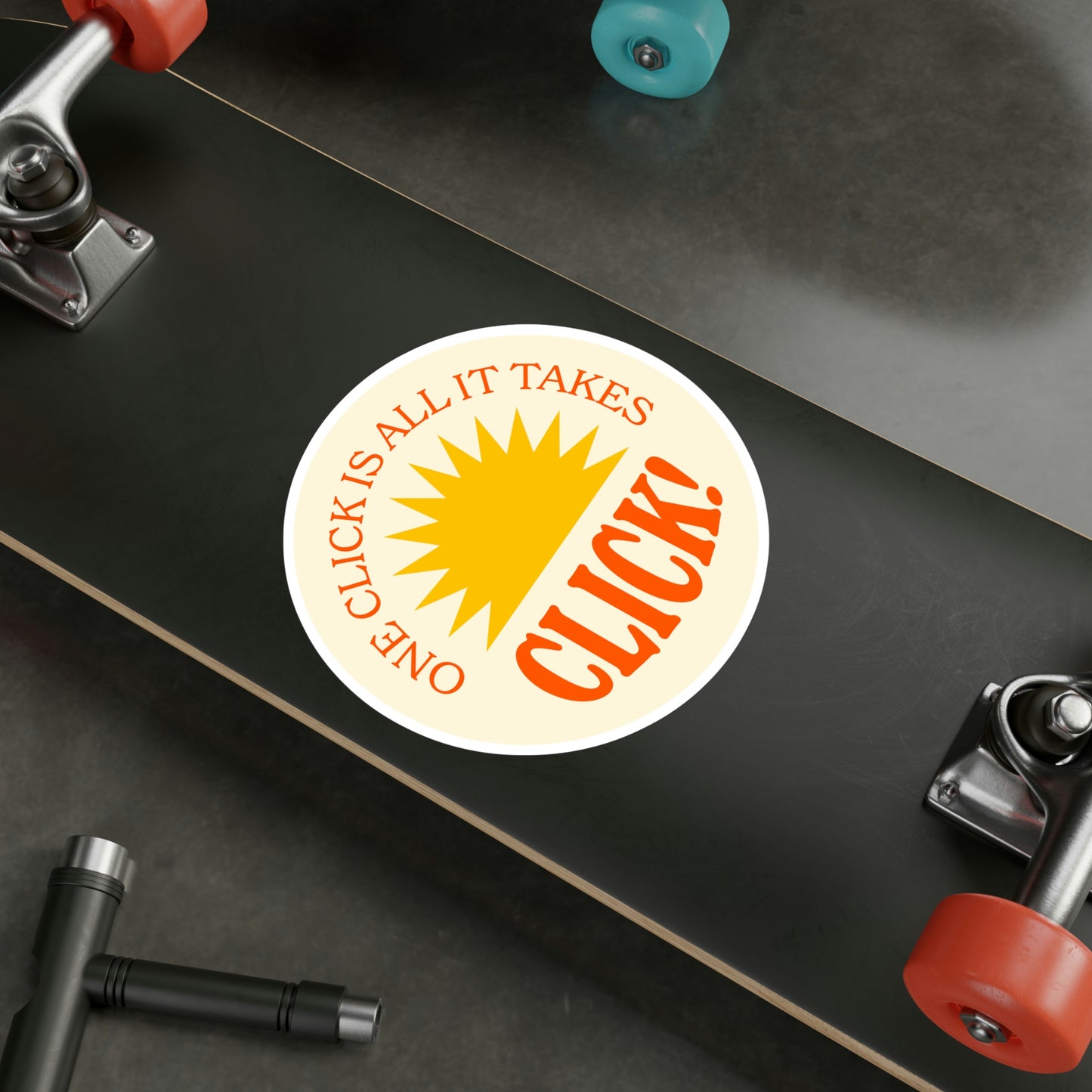 Film Photography Vinyl Sticker - 'One Click Is All It Takes' - White