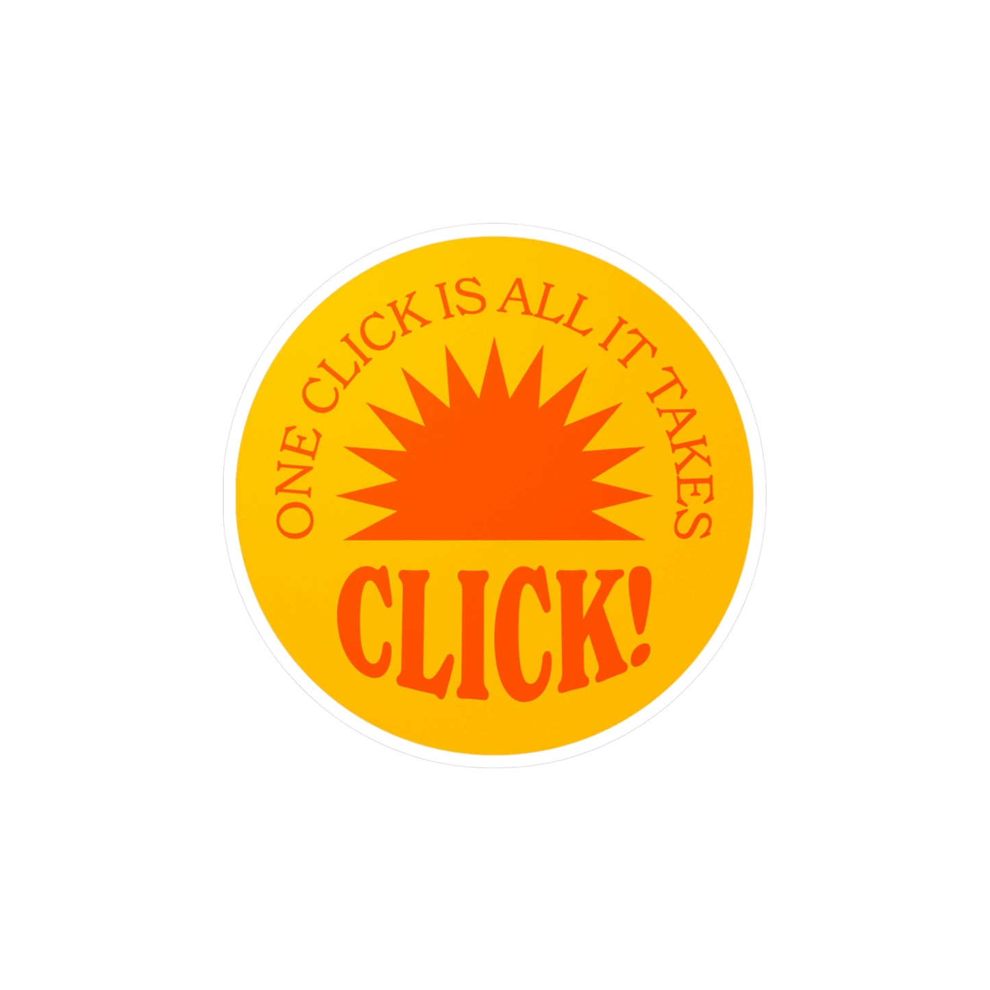 Film Photography Vinyl Sticker - 'One Click Is All It Takes' - Yellow