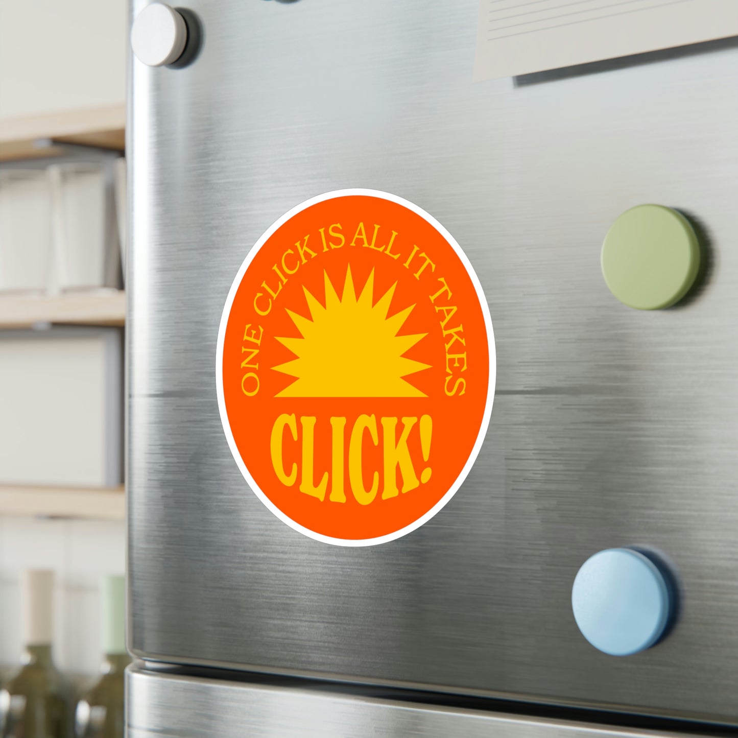 Film Photography Vinyl Sticker - 'One Click Is All It Takes' - Orange