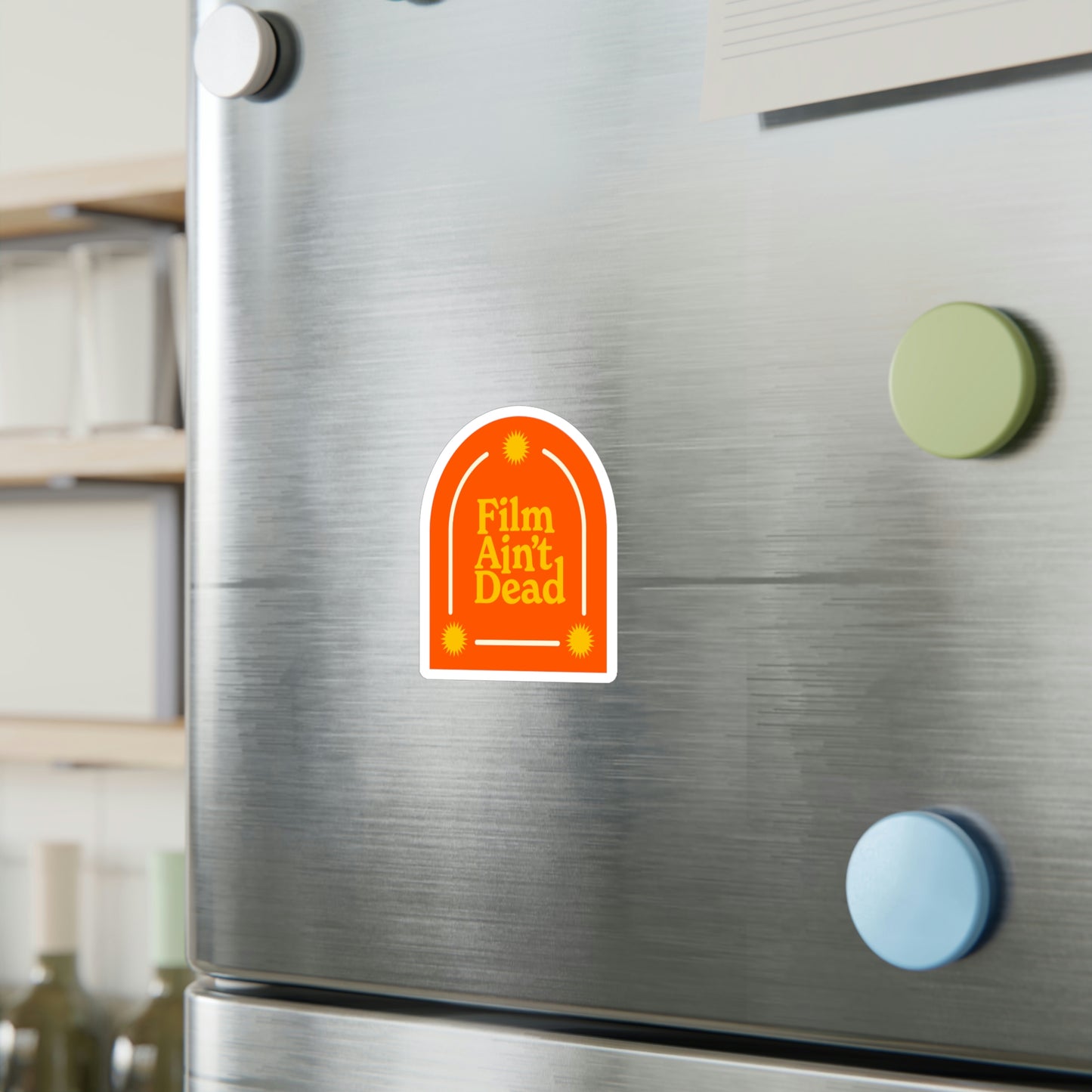Film Photography Vinyl Sticker - 'Film Ain't Dead' - Orange