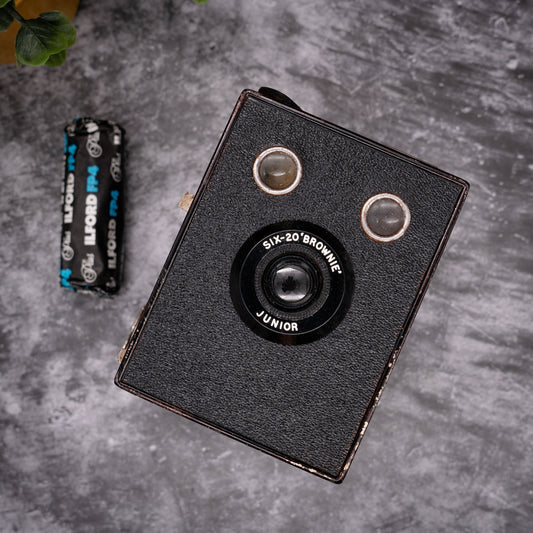 Vintage Film Camera Kit | Kodak Six-20 Brownie Junior + Roll Of Expired Film
