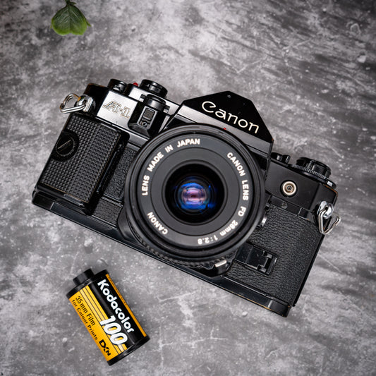 35mm Film Camera Kit | Canon A-1 + 50mm f/1.8 Lens, Roll Of Expired Film