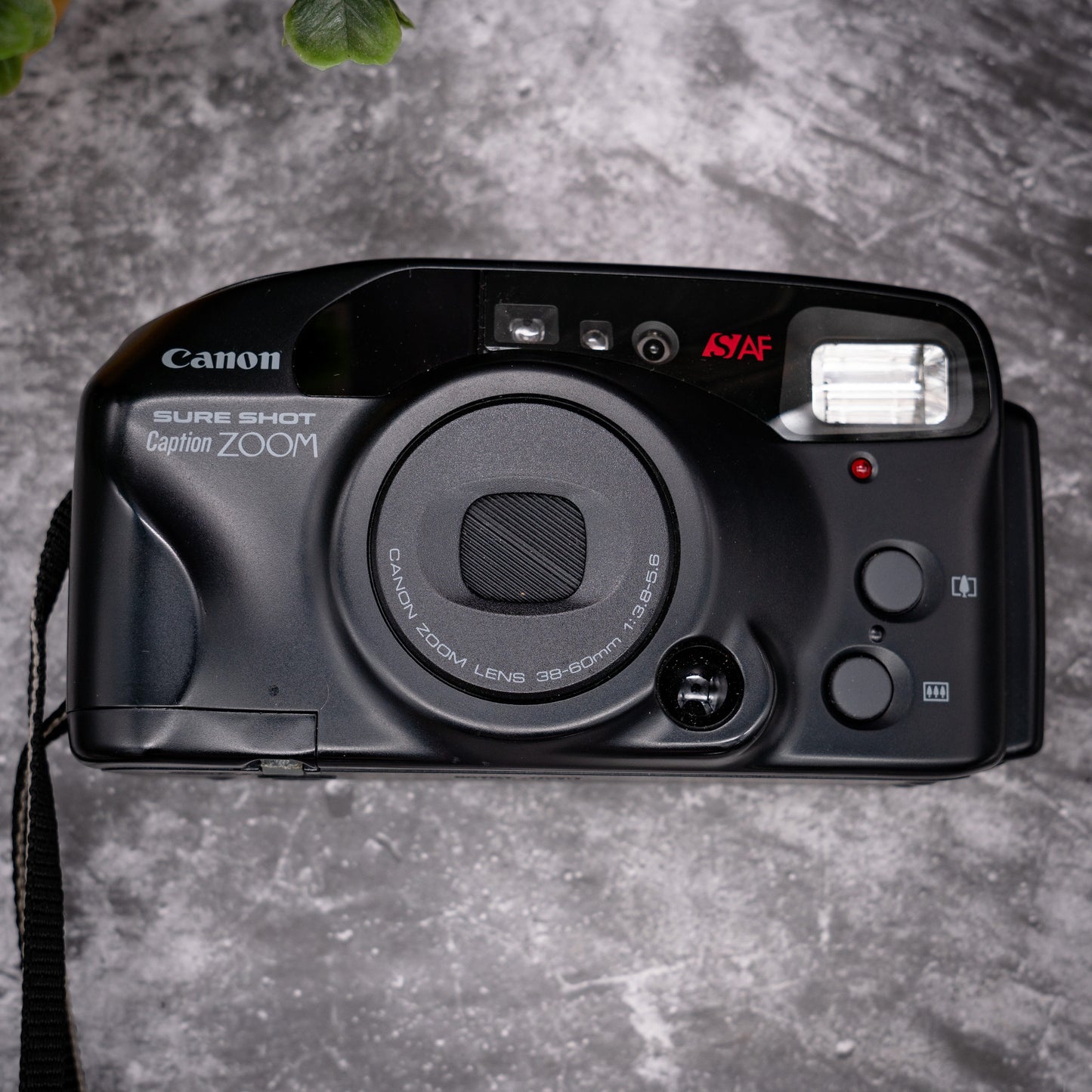35mm Point & Shoot Film Camera Kit | Canon Sure Shot Caption Zoom + Roll Of Expired Film, Leather Case