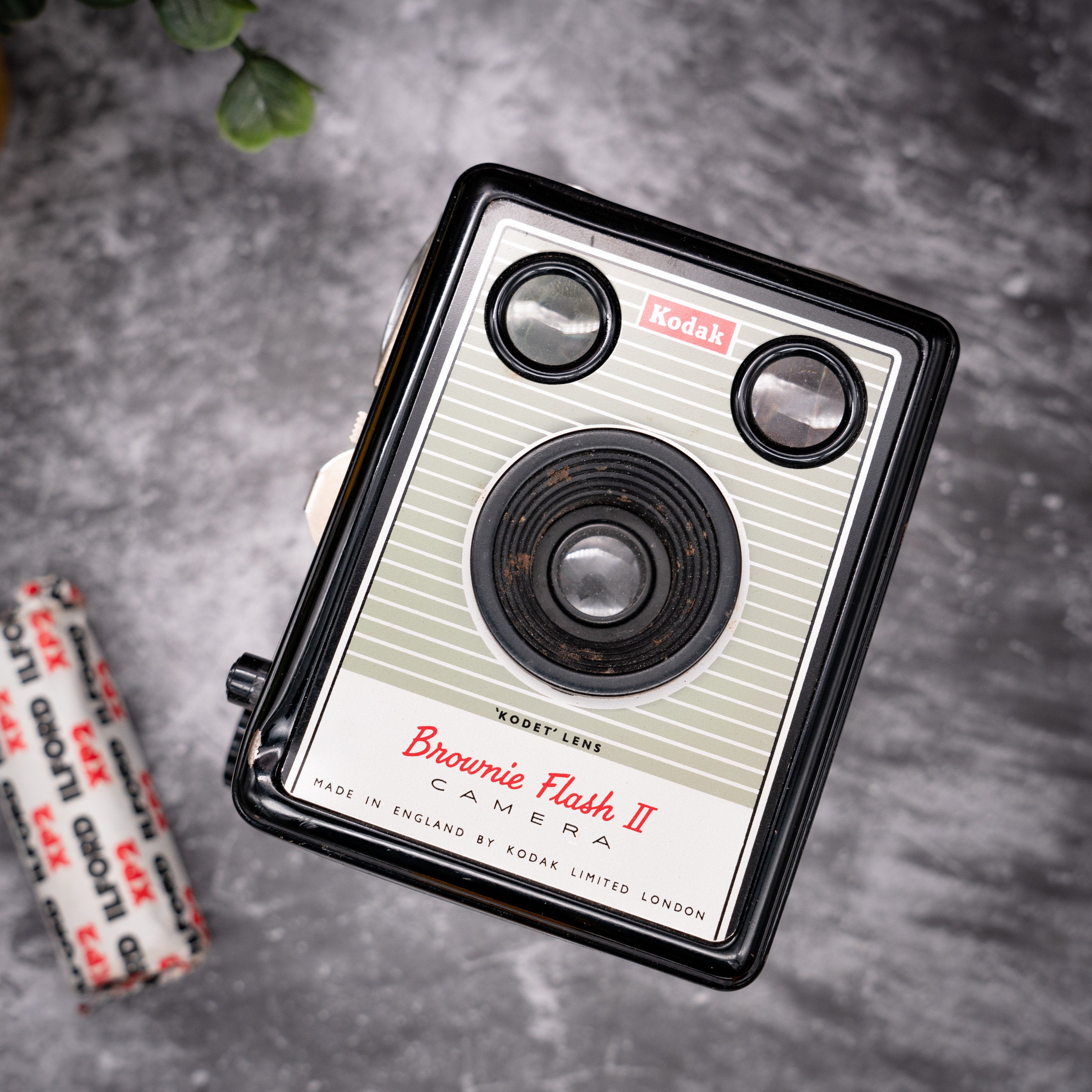 Vintage Film Camera Kit Kodak Brownie Flash ii Roll Of Expired Fil