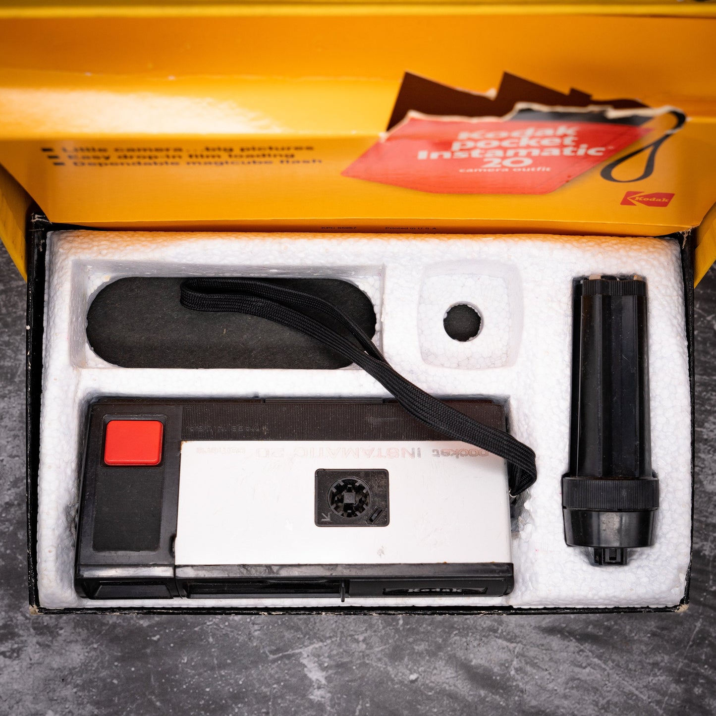Vintage Film Camera Kit | Kodak Instamatic Pocket 20 + Roll Of Expired Film, Original Box
