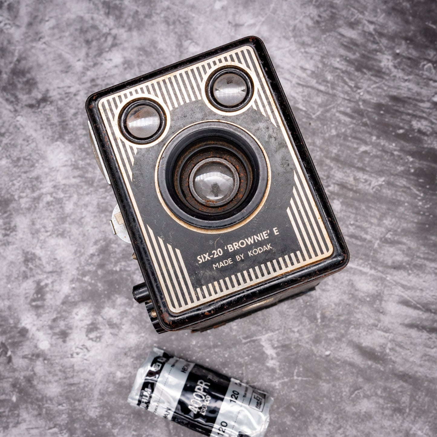 Vintage Film Camera Kit | Kodak Six-20 Brownie E + Roll Of Expired Film