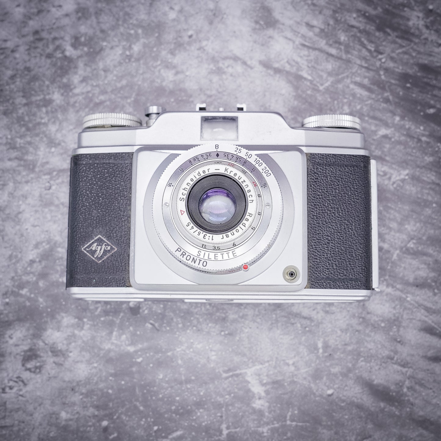 35mm Film Camera Kit | Agfa Silette Pronto Rangefinder, 45mm f/2.8 Lens + Roll Of Expired Film, Original Leather case