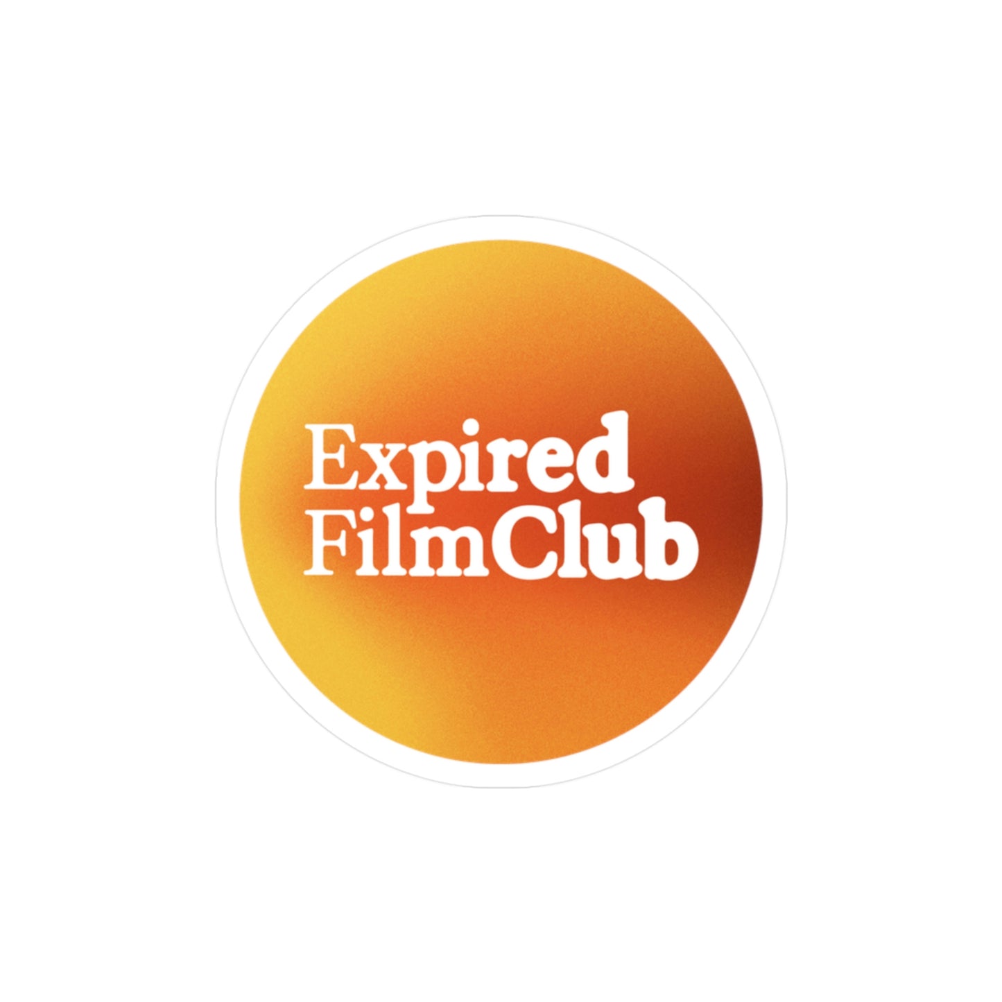 Film Photography Vinyl Sticker - Expired Film Club - Gradient White Logo