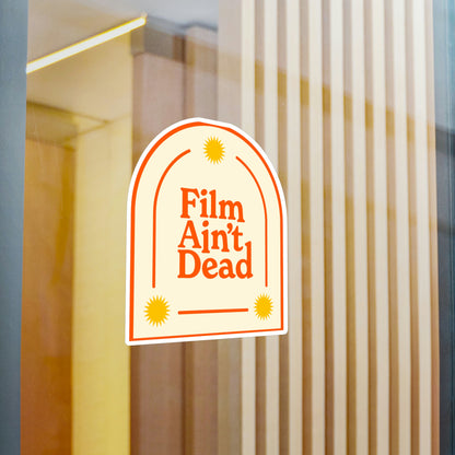 Film Photography Vinyl Sticker - 'Film Ain't Dead' - White