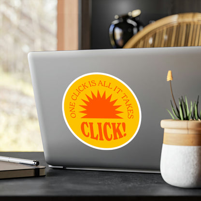 Film Photography Vinyl Sticker - 'One Click Is All It Takes' - Yellow