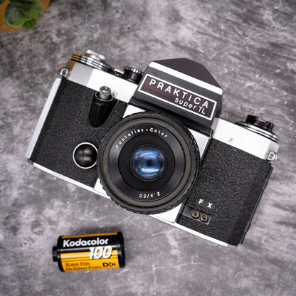 35mm Film Camera Kit | Praktica Super TL + 50mm f/2.8 Lens, Roll Of Expired Film - Expired Film Club