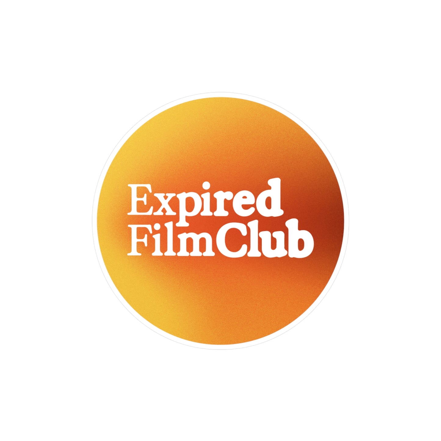 Film Photography Vinyl Sticker - Expired Film Club - Gradient White Logo