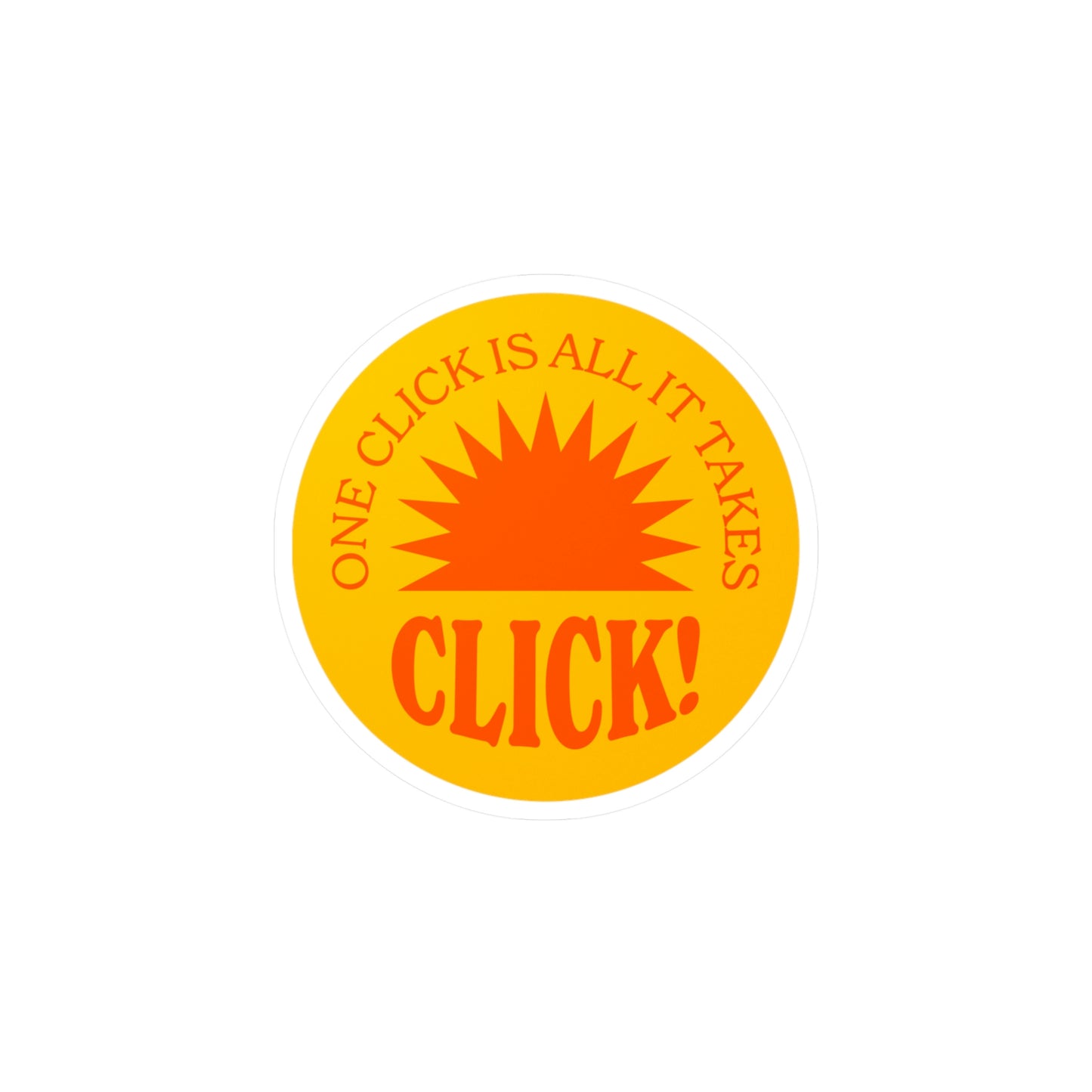 Film Photography Vinyl Sticker - 'One Click Is All It Takes' - Yellow