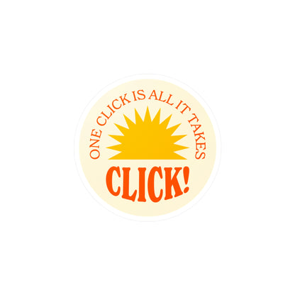 Film Photography Vinyl Sticker - 'One Click Is All It Takes' - White