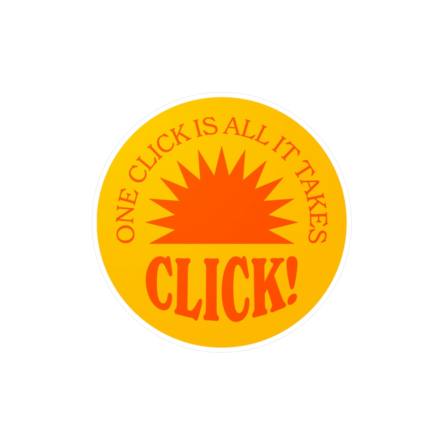 Film Photography Vinyl Sticker - 'One Click Is All It Takes' - Yellow