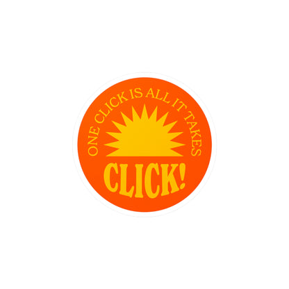 Film Photography Vinyl Sticker - 'One Click Is All It Takes' - Orange
