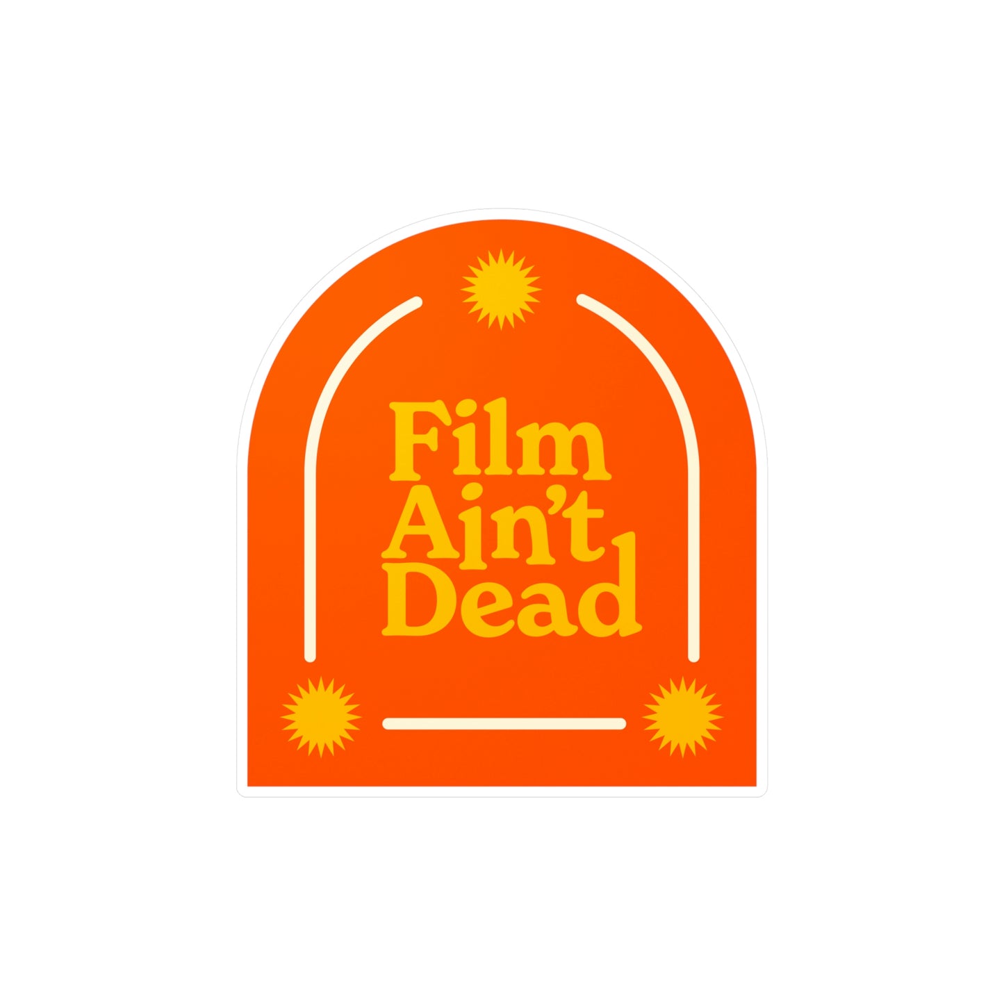 Film Photography Vinyl Sticker - 'Film Ain't Dead' - Orange