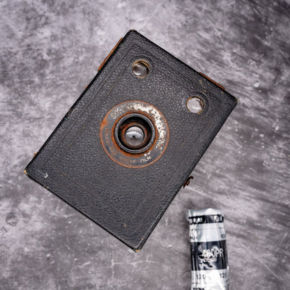 Vintage Film Camera Kit | Kodak Six-20 Popular Brownie + Roll Of Expired Film