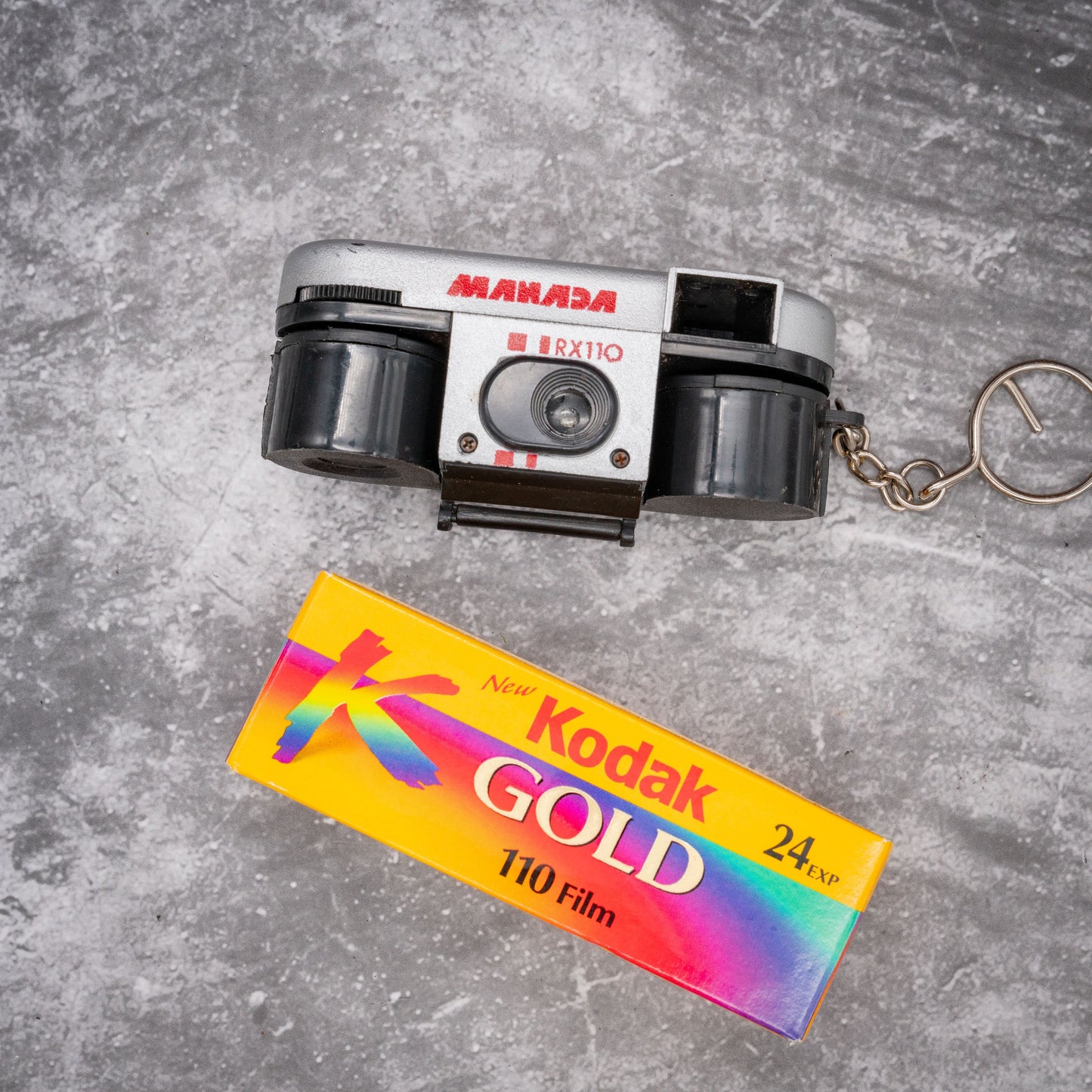 Micro 110 Film Camera | Manada RX110 Keychain/Coin Box Camera + Roll Of Expired Film,