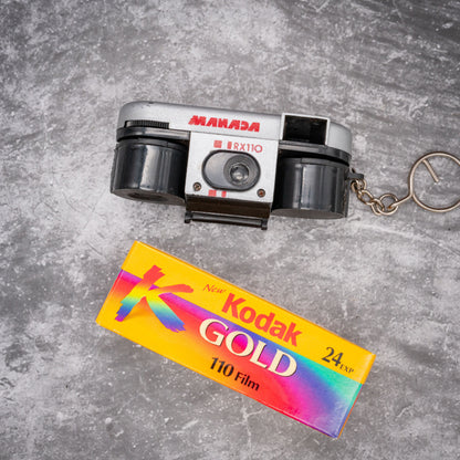 Micro 110 Film Camera | Manada RX110 Keychain/Coin Box Camera + Roll Of Expired Film,